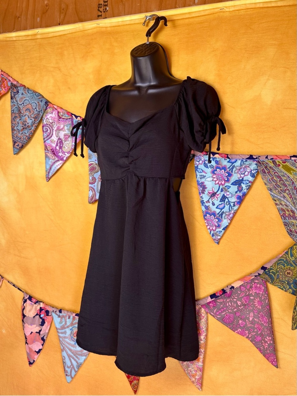 Altar'd State Black Mini Cutout Dress